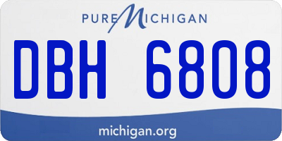 MI license plate DBH6808