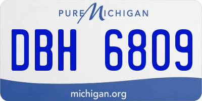 MI license plate DBH6809
