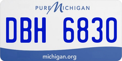 MI license plate DBH6830
