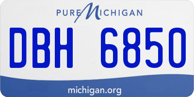MI license plate DBH6850