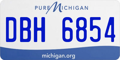 MI license plate DBH6854