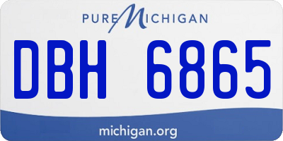 MI license plate DBH6865