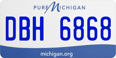 MI license plate DBH6868