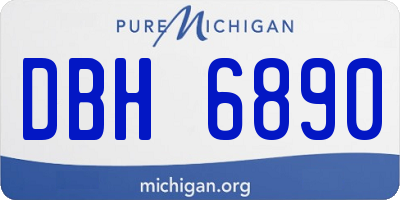MI license plate DBH6890