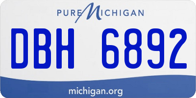 MI license plate DBH6892