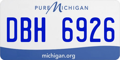 MI license plate DBH6926