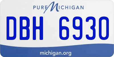 MI license plate DBH6930