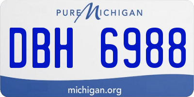MI license plate DBH6988