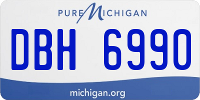 MI license plate DBH6990