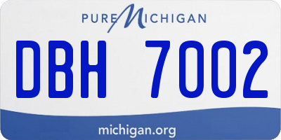 MI license plate DBH7002