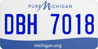 MI license plate DBH7018