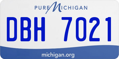 MI license plate DBH7021