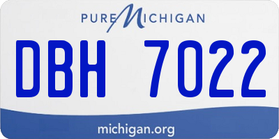 MI license plate DBH7022