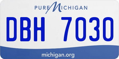 MI license plate DBH7030