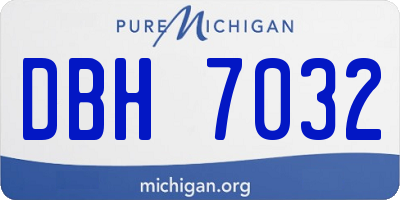 MI license plate DBH7032