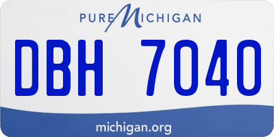 MI license plate DBH7040