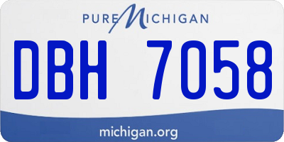 MI license plate DBH7058