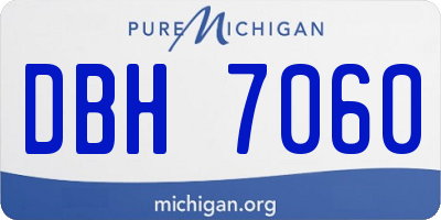 MI license plate DBH7060