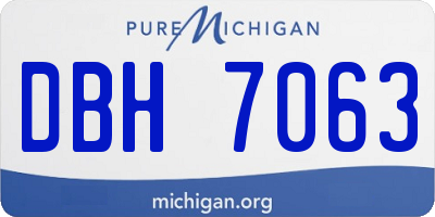 MI license plate DBH7063