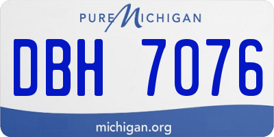 MI license plate DBH7076