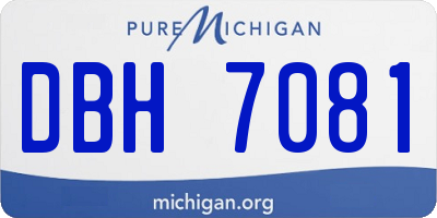 MI license plate DBH7081