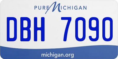 MI license plate DBH7090