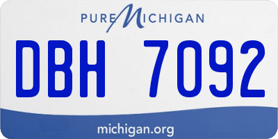 MI license plate DBH7092