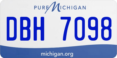MI license plate DBH7098
