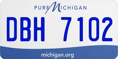 MI license plate DBH7102