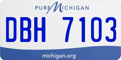 MI license plate DBH7103