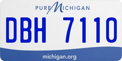 MI license plate DBH7110
