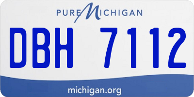 MI license plate DBH7112