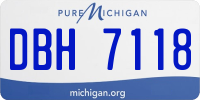 MI license plate DBH7118