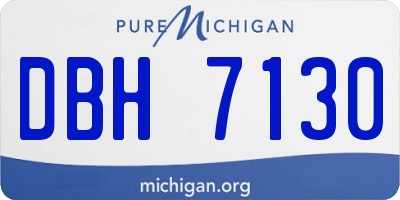 MI license plate DBH7130