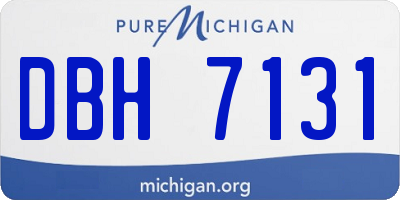 MI license plate DBH7131