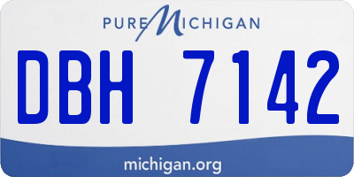MI license plate DBH7142