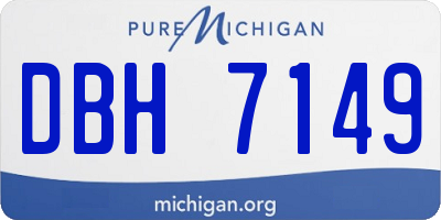 MI license plate DBH7149