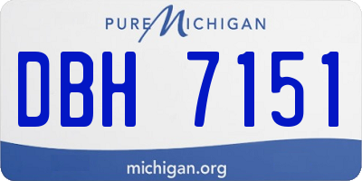 MI license plate DBH7151