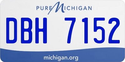 MI license plate DBH7152