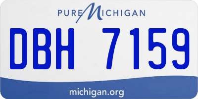 MI license plate DBH7159