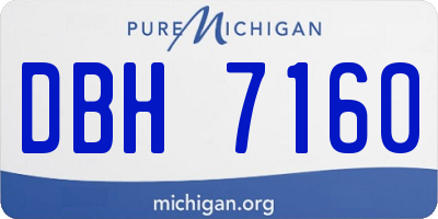 MI license plate DBH7160