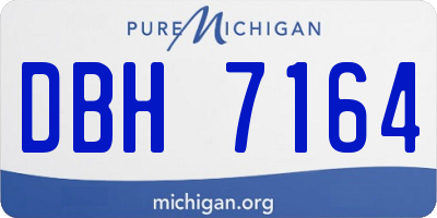 MI license plate DBH7164