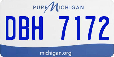 MI license plate DBH7172