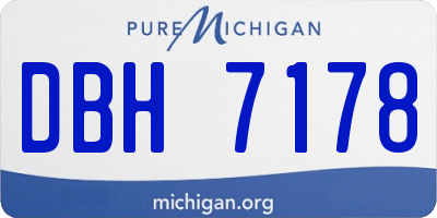 MI license plate DBH7178