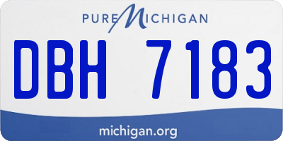 MI license plate DBH7183