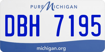 MI license plate DBH7195