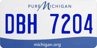 MI license plate DBH7204