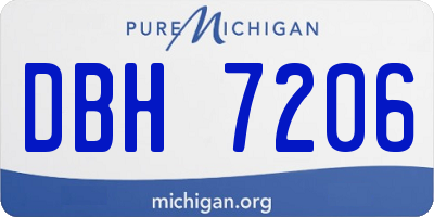 MI license plate DBH7206