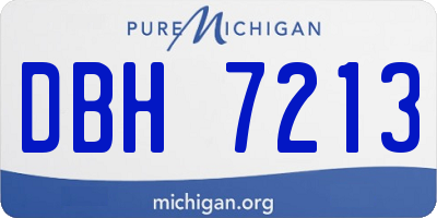 MI license plate DBH7213