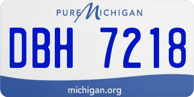 MI license plate DBH7218